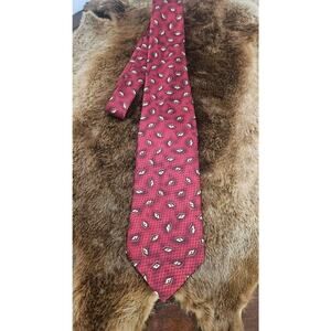 Zianetti Men's Italian Silk Tie Red Geometric